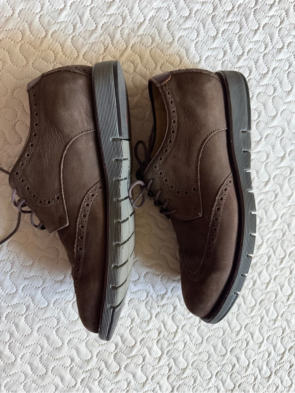 Johnston & Murphy Martell  Brown Leather Wingtop Oxford Rubber Outsole Size 9.5